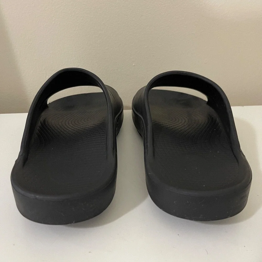 Oofos‎ Ooahh Mens 9 Womens 11 Slip On Sport Recovery Slide Sandals Black Casual